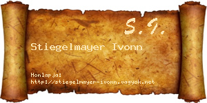 Stiegelmayer Ivonn névjegykártya